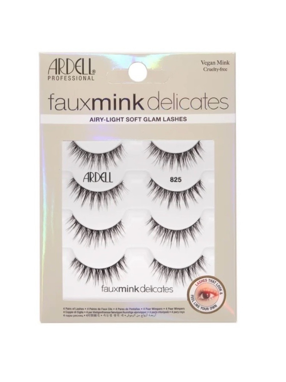 Ardell Professional Fauxmink Delicates Striplash 825, 4-Pairs